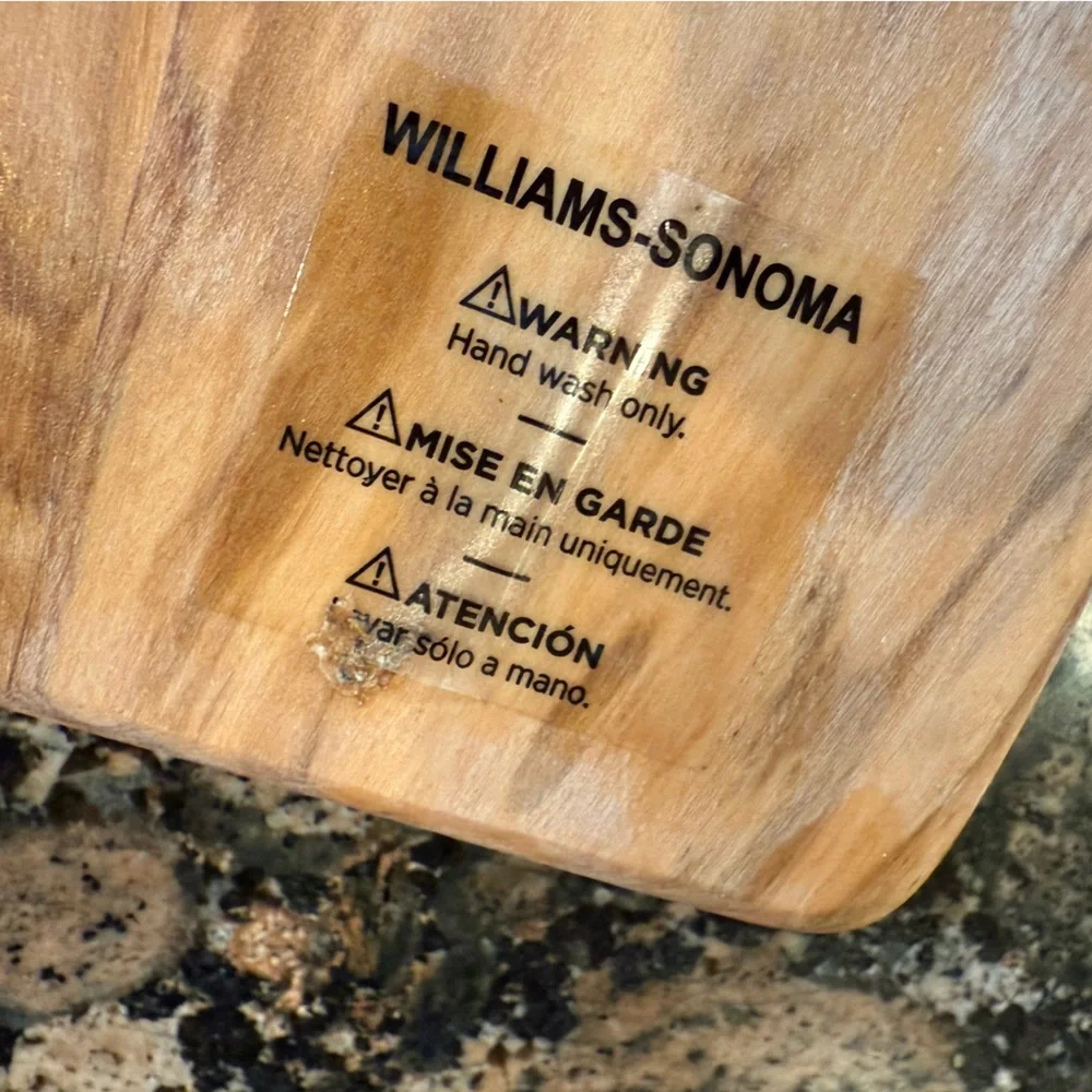 Williams Sonoma wooden cutting board chopping block engraved initial S